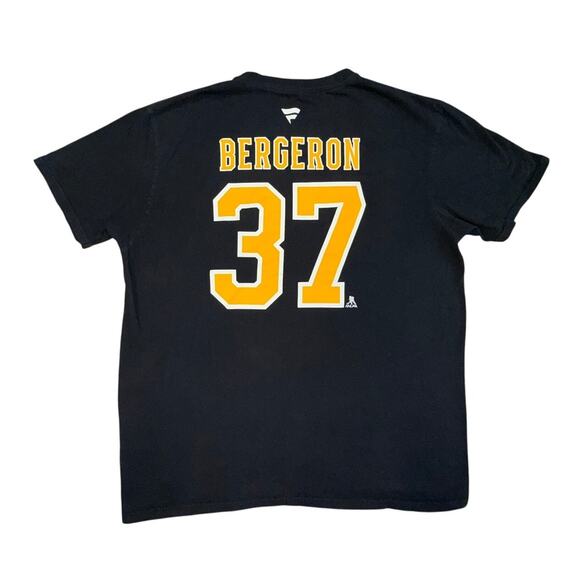 NHL Men's Boston Bruins Patrice Bergeron #37 Black Player T-Shirt Sz XL - Picture 2 of 5